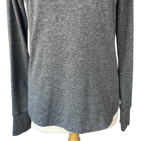 Reebok Pull Over Workout Shirt Womens Medium Gray Gym Hooded - Picture 4 of 8